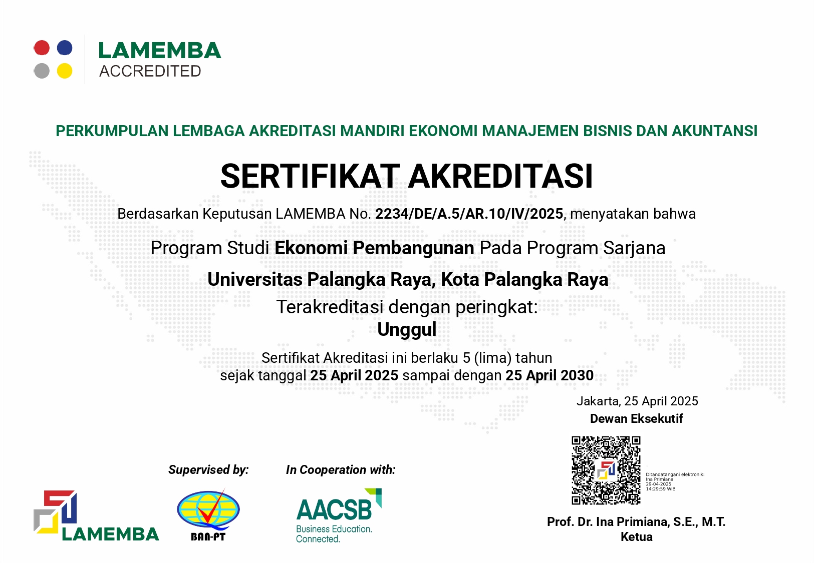 Sertifikat Akreditasi 2025-2030